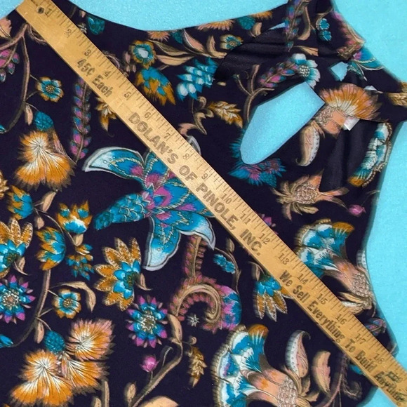 XHILARATION floral paisley gauzy cutout choker neckline halter midi dress size M - Picture 12 of 12